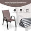 4 chaises de patio empilables avec accoudoirs courbés et siège respirant brun-510154739