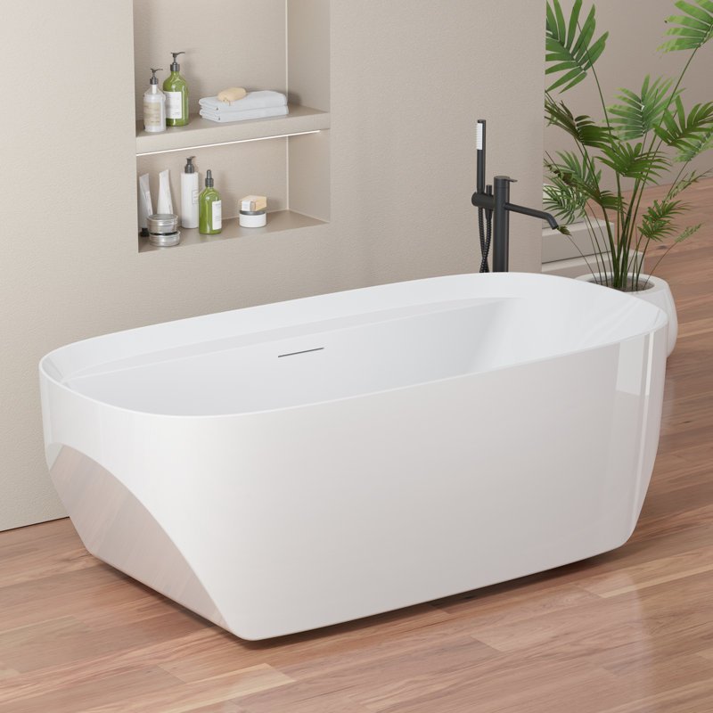 Baignoire de trempage autoportante en acrylique 67 po