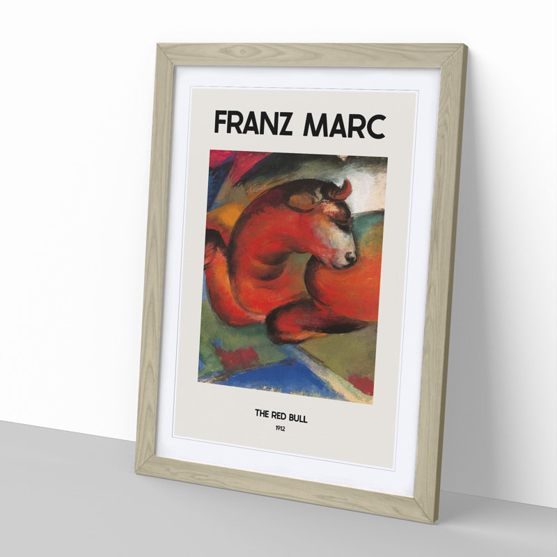 Red Bull by Franz Marc - Picture Frame Graphic Art, 36cm H x 27cm W x 2cm D