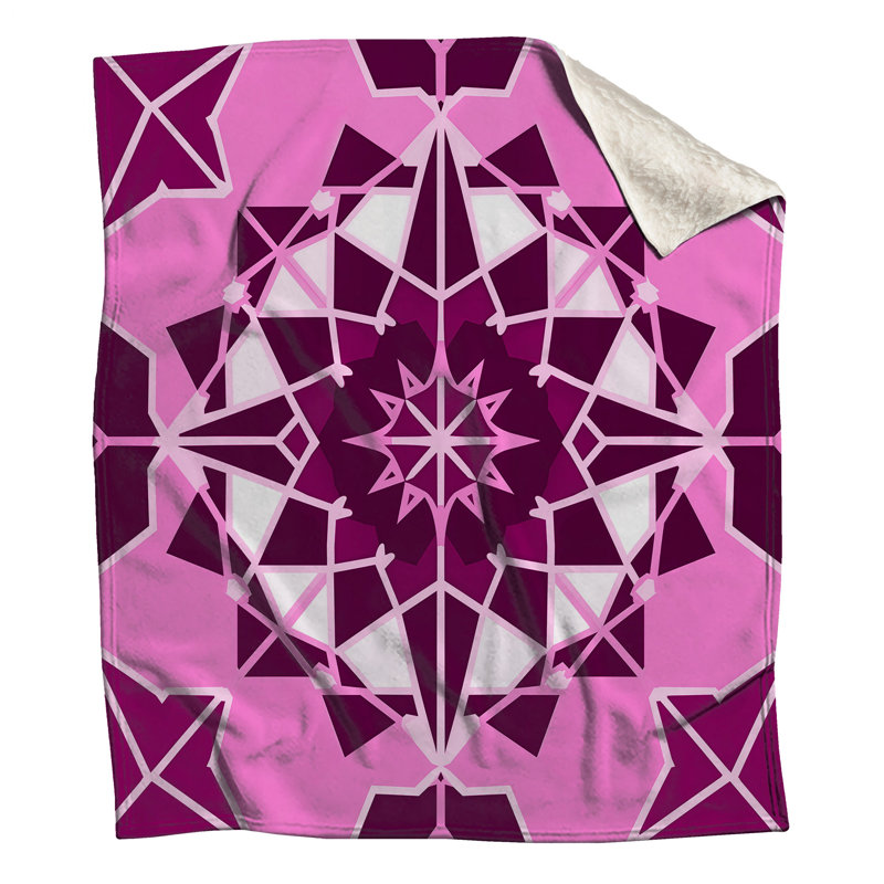Couvertures roses à motif kaléidoscope, L 50 po x H 60 po