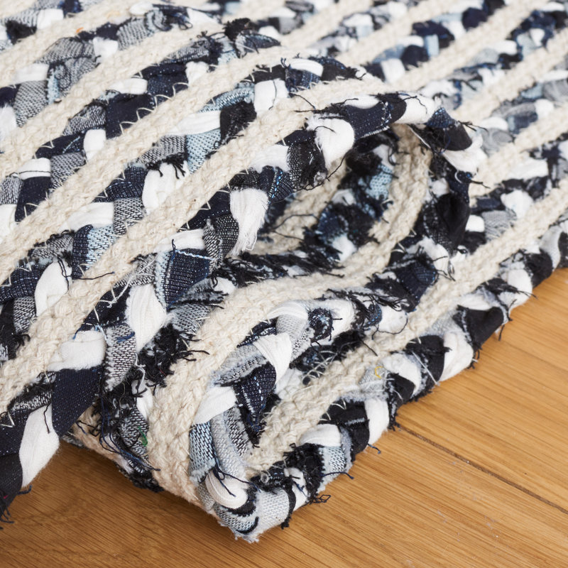 Nini Handmade Cotton Striped Rug, Runner 2'3" x 5'