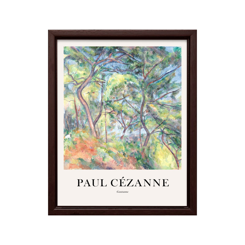Paul Cezanne - Sous-Bois, Canvas, 11"H x 14"W, Brown Framed