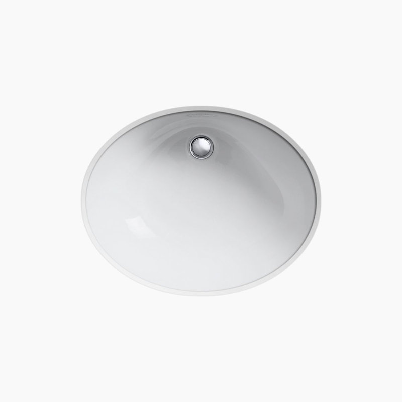 Caxton Undermount Lavatory, 19" x 15", Glazed, White