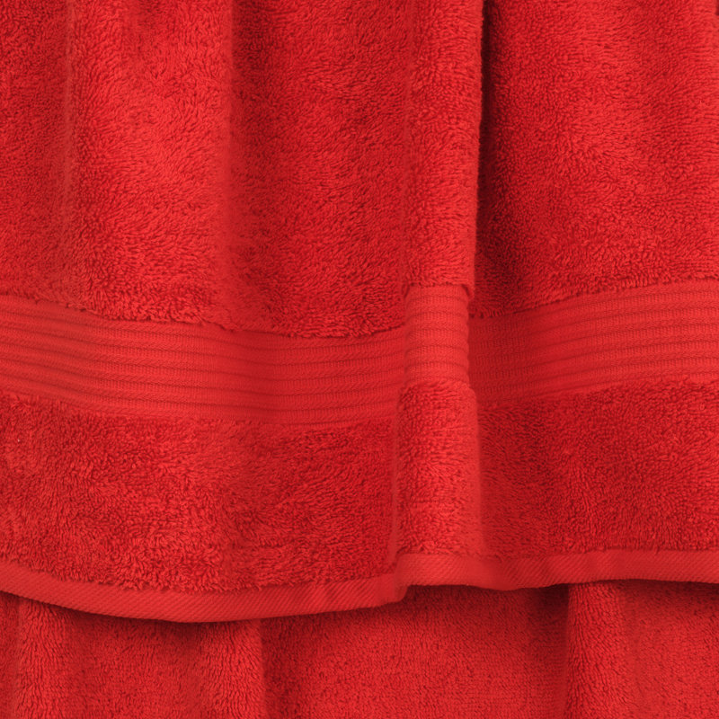 100% Cotton Turkish  4 Piece Bath Towel Set, Soft and Absorbent Bathroom Towels, Red