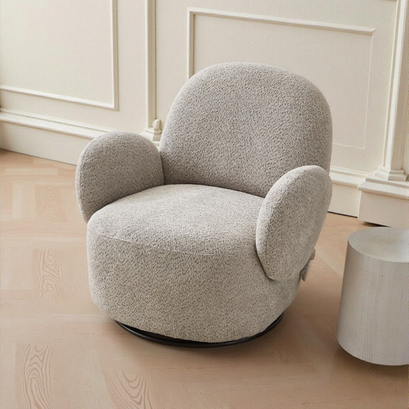 Chaise d'appoint moderne pivotante à 360 ° - Confort semblable à un nuage avec structure en métal robuste, Gris