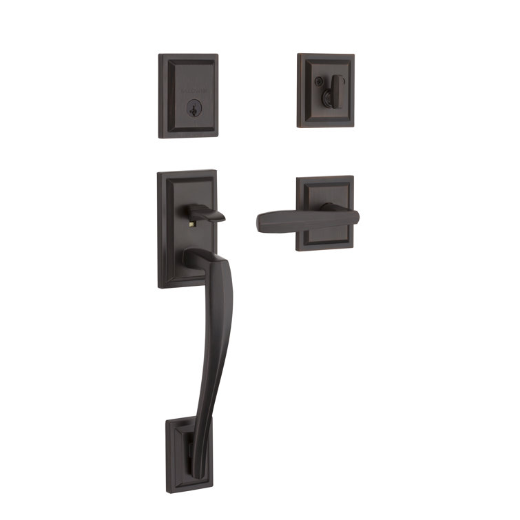 Prestige Torrey Pines Handleset with Single Cylinder Deadbolt and Torrey Door Lever and Torrey Rosette