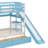 Castle-Inspired Bunk Bed, Wooden Bunk Bed With 2 Drawers & 3 Shelves, Comes With Slide And Storage Steps-918836182-918836171