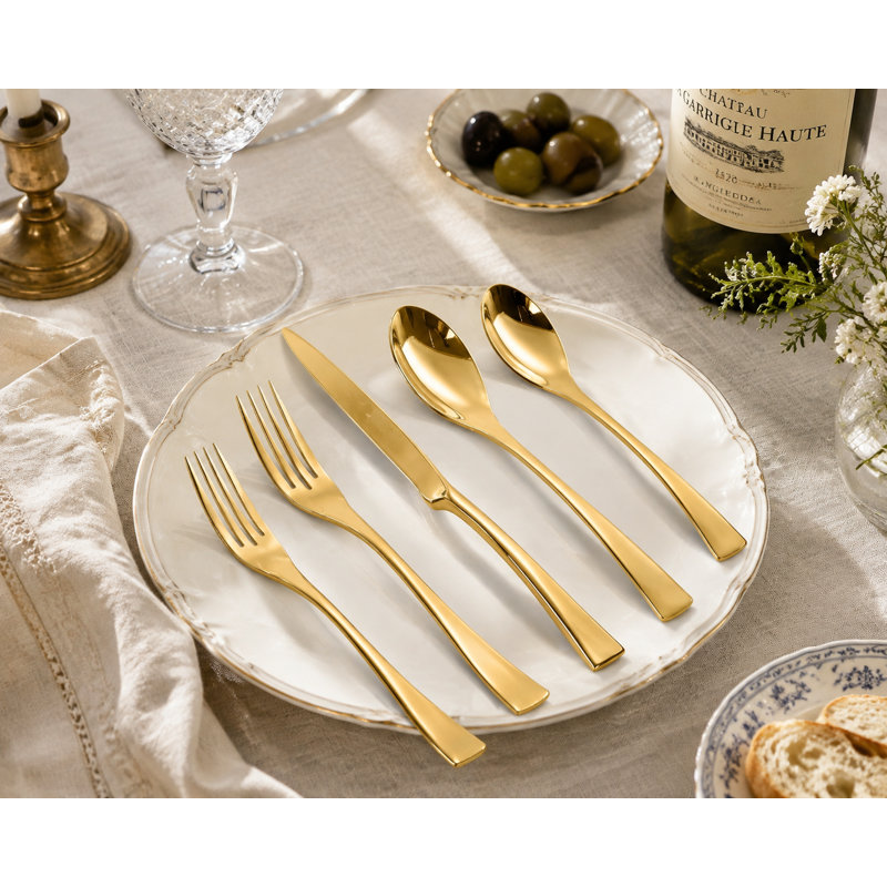 40-Pieces Gold Silverware Set for 8