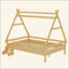 Lit plateforme House avec escalier, structure de lit en bois massif, profil bas et conception amusante pour enfants-802307960-802307966