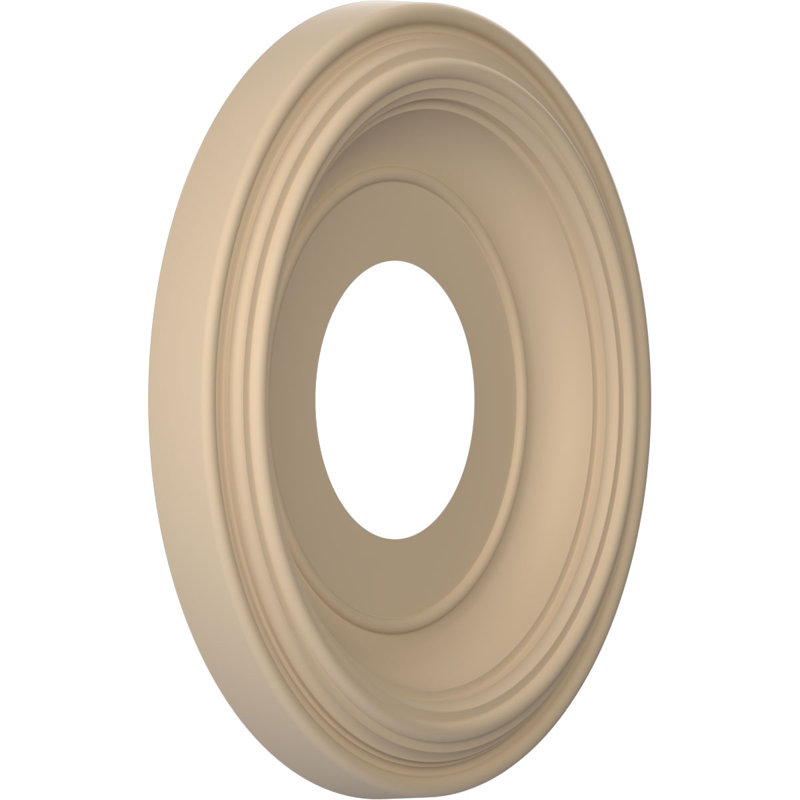 Traditional Traditional Thermoformed PVC Ceiling Medallion, 10" H x 10" W x 1.13" D, UltraCover Satin Smokey Beige