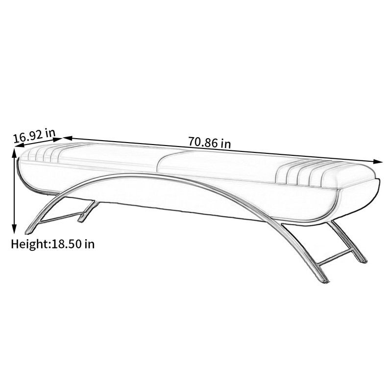 Banc de rangement rembourré avec tabouret italien, H 18,5 po x l 70,86 po x P 16,92 po, Gris foncé / brun foncé