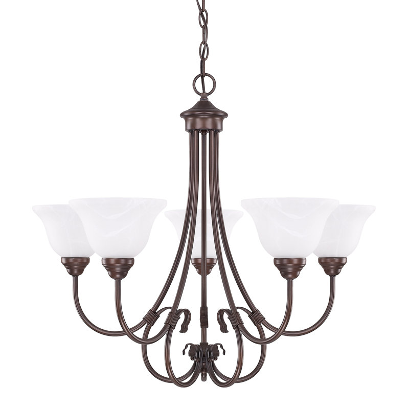 HomePlace 3 - Light Dimmable Classic / Traditional Chandelier, Bronze, 5