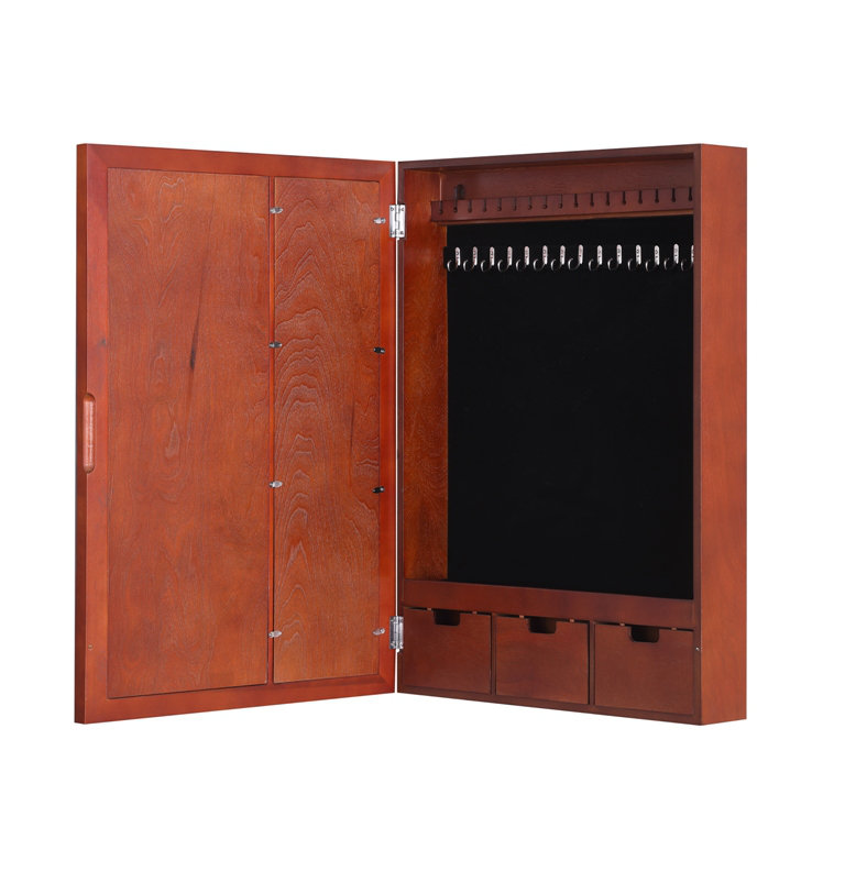 Netzer 16'' Wide Wall Jewelry Armoire, Mahogany