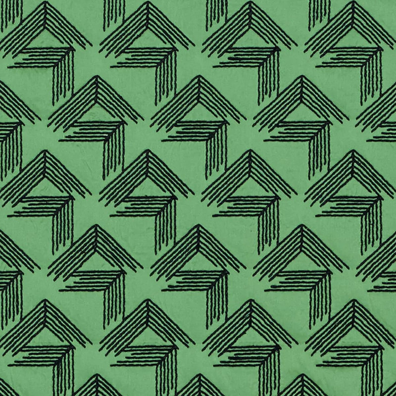 Schumacher x Miles Redd V Step Fabric, Loden