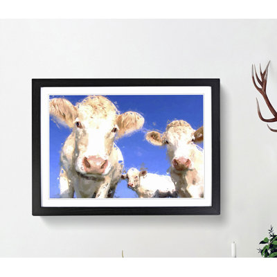 Three Dairy Cows in Abstract - Framed Print