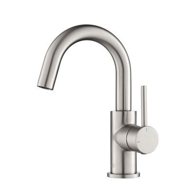 Circular Single-Hole Bathroom Faucet with Drain