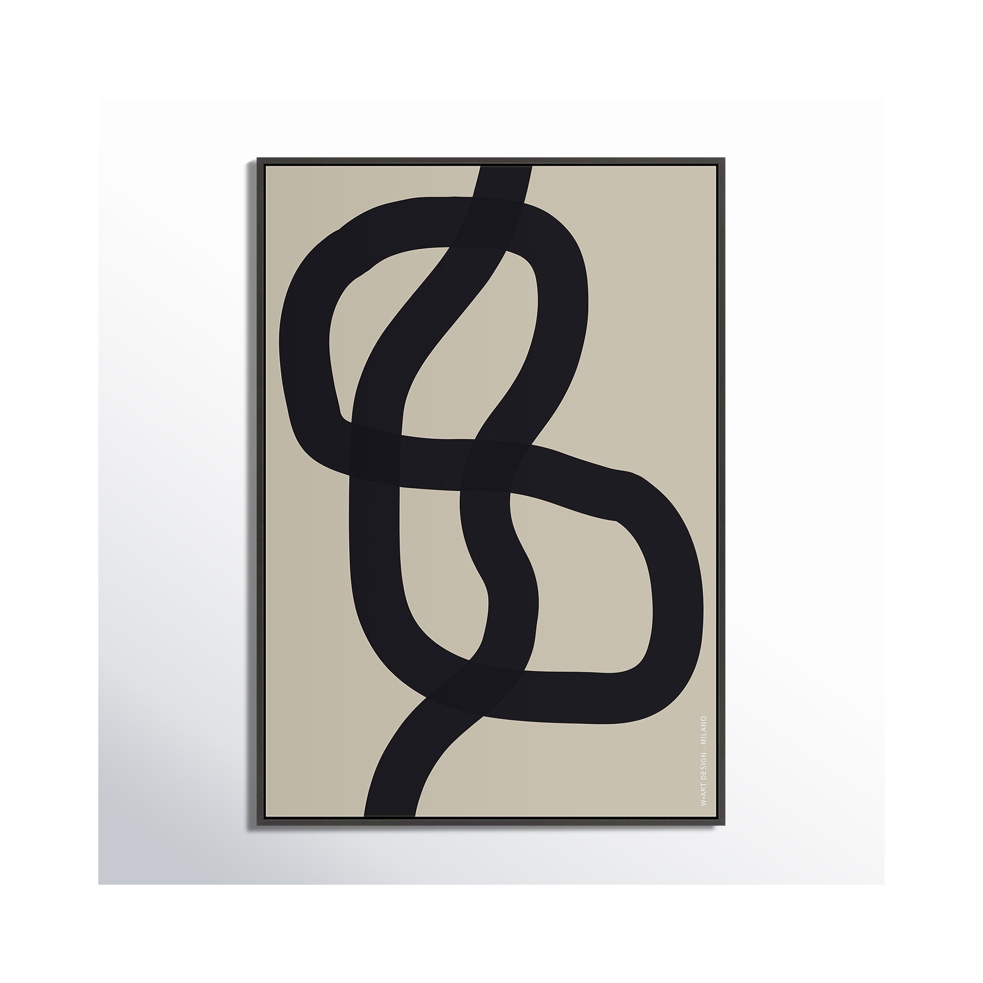 Intertwined 1 by Romina Gadler, 38" H x 26.5" W x 1.25" D, Black Framed Canvas