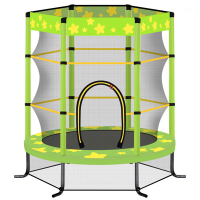 Trampoline pour enfants de 55 pouces avec filet de sécurité, trampoline intérieur extérieur 4,5 pi pour enfants
