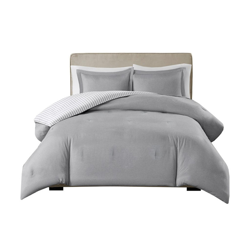 Ensemble d'édredon en duvet synthétique réversible simple