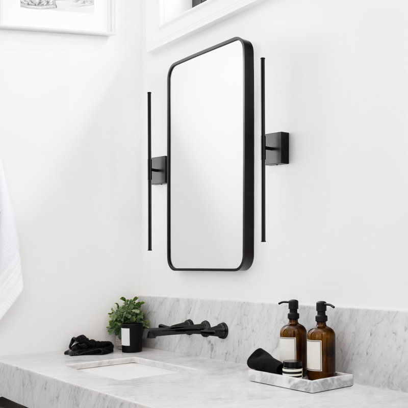 Vernes 28" Modern Minimalist Dimmable Integrated LED Metal Wall Sconce, Black
