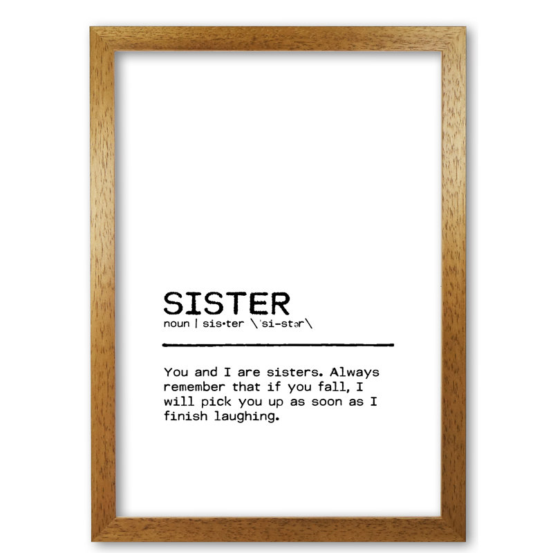Sister Fall - Print, 30 cm H x 21 cm W x 5 cm D, Honey Oak Frame