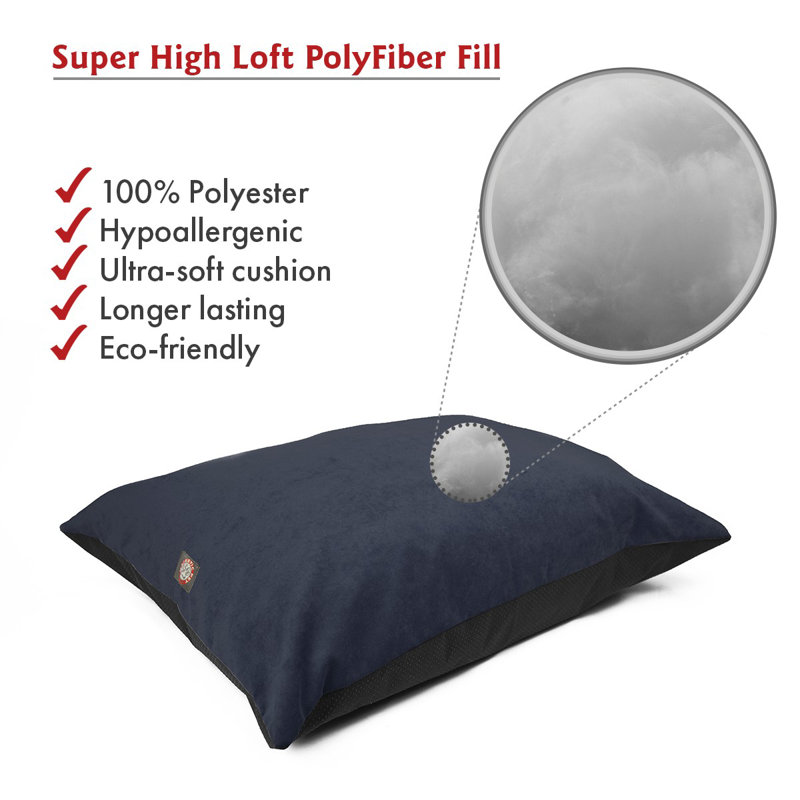 Coussin pour chien Villa Majestic, Bleu marine, Grand (l 46 po x P 35 po x H 4 po)