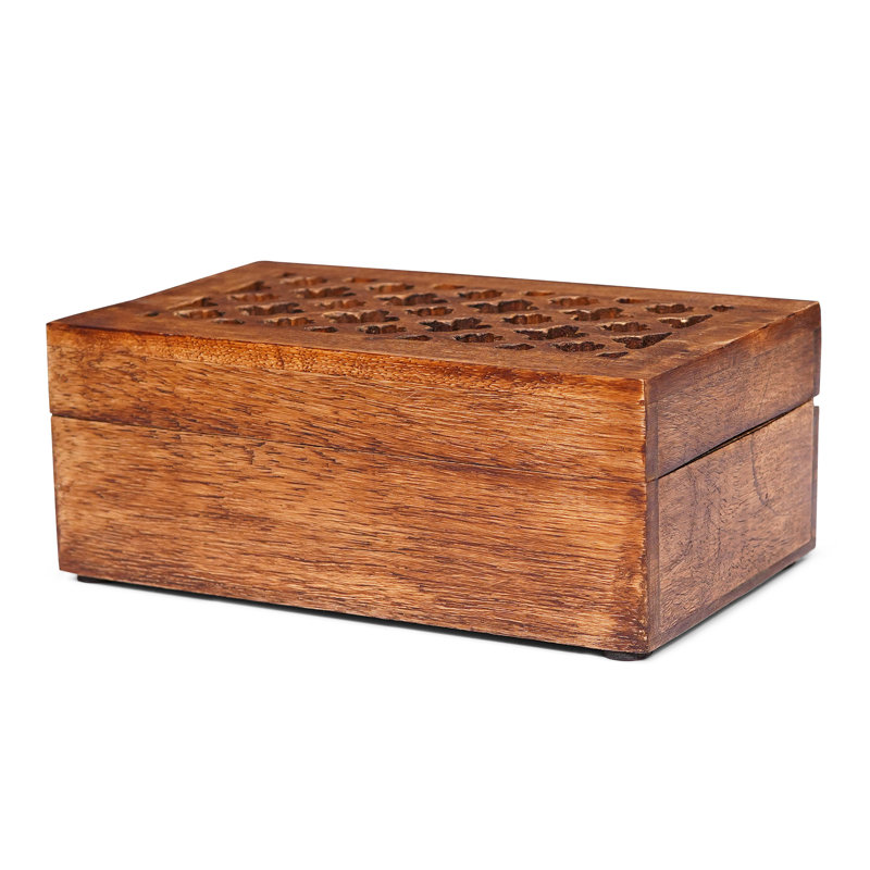 Boîte décorative Ezekiel, H 3 po x l 7,5 po x P 4,2 po, Brun