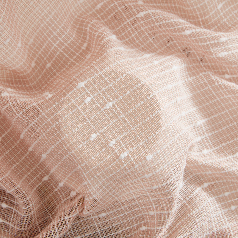 Pothos Faux Linen Semi Sheer Light Filtering Grommet Curtains Panels for Bedroom & Living Room, Pair, Blush, 37" W x 84" L