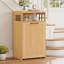 Armoire à poubelle coulissante 13 gallons - Design cannelé avec tablette de rangement ouverte-134392375-137439796