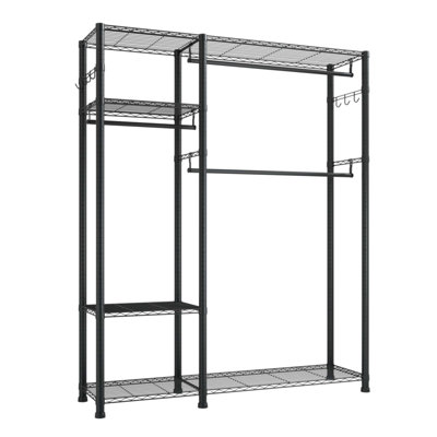 Heavy Duty 6-Tier Adjustable Clothes Rack with Steel Frame, 800 lbs Load Capacity for Organized Storage