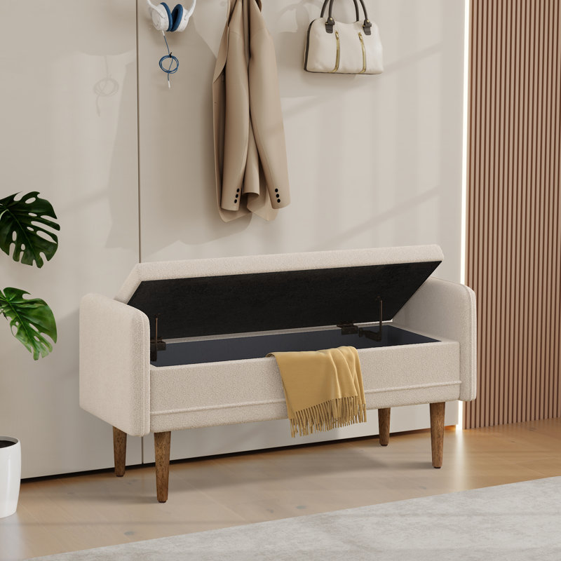 Banc de rangement en tissu, Beige