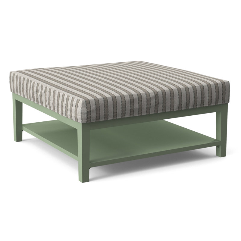 Hammond Square Ottoman, Beige Performance Fabric; 0851-73, Celery Finish