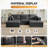 Oversized Modular Sofa Bed, Boneless U-Shaped Sectional with Movable Ottomans, No Assembly Convertible Sleeper Couch-183443033-193117143