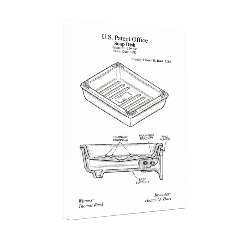 Bath & Laundry Patent Drawing Soap Dish Design