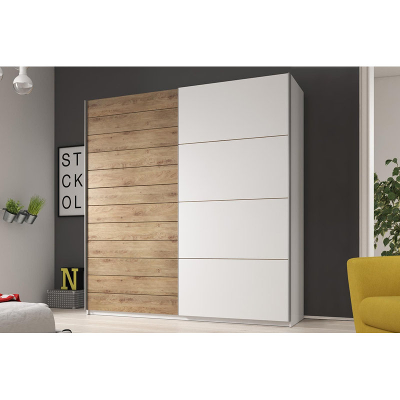Gundelinda 2 Door Manufactured Wood Wardrobe, H210 x W270 x D61cm