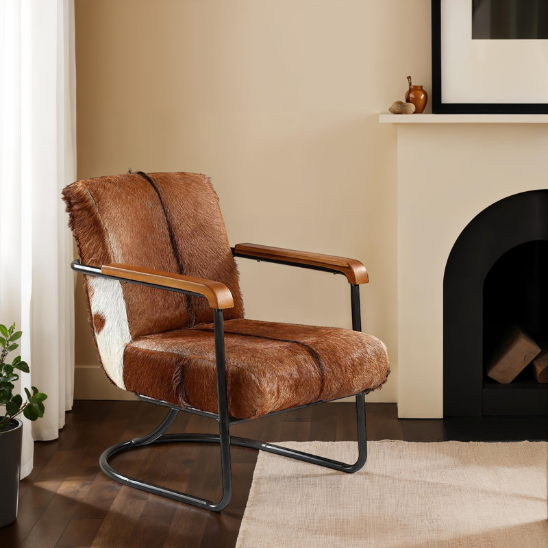 Vistan Cow Hide Upholstered Occasional Chair