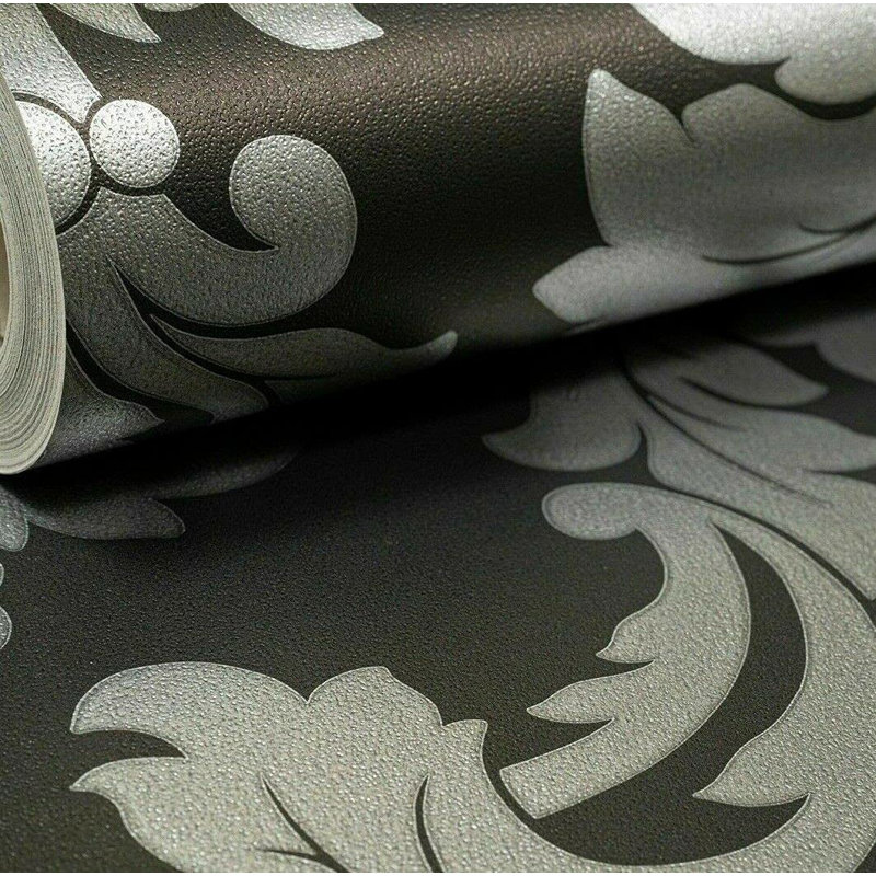 Warre 10m x 53cm Textured Metallic Finish Wallpaper Roll