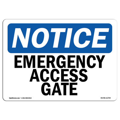 Emergency Access Gate Sign