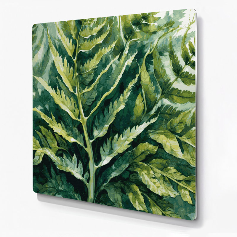 Art mural en métal Botanical Sensitive Fern, H 96 po x l 96 po x P 0,05 po