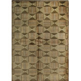 Brown Hand-Knotted Wool Framed Triangles Geometric Modern Contemporary Carpet Rug