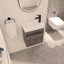 Meuble-lavabo mural 18 po avec lavabo en résine blanche et porte d'armoire à fermeture en douceur 18 po
