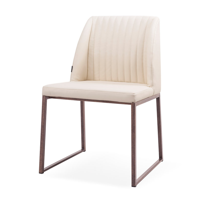 Chaise d'appoint Daphne, Crème / placage de bois
