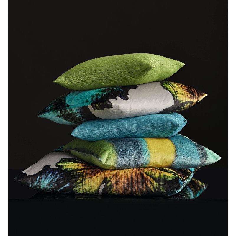 Malachit Square Cushion, Green and yellow, 59 cm x 59 cm, Pillow Cover Only - No Insert