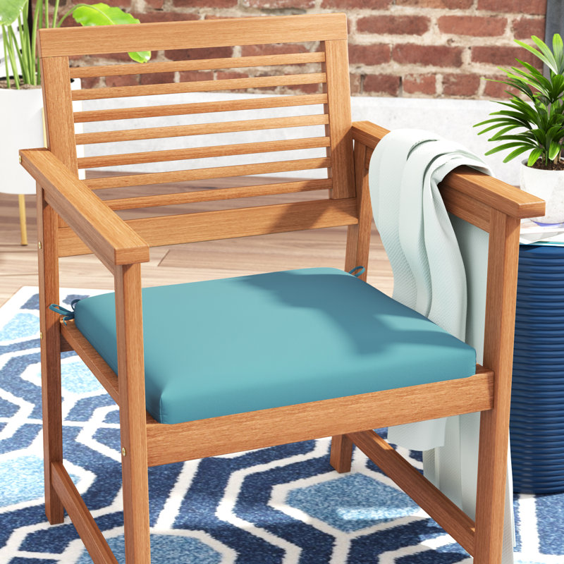 Coussin de siège d'intérieur / d'extérieur, Bleu aqua, H 2,5 po x l 20 po x P 20 po