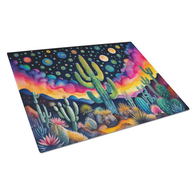 Queen of the Night Cactus in Color Glass Cutting Board Large