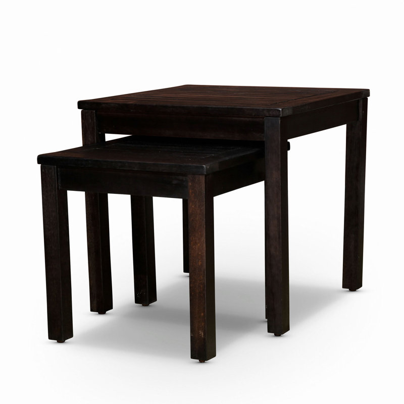 Ensemble de 2 tables gigognes en eucalyptus