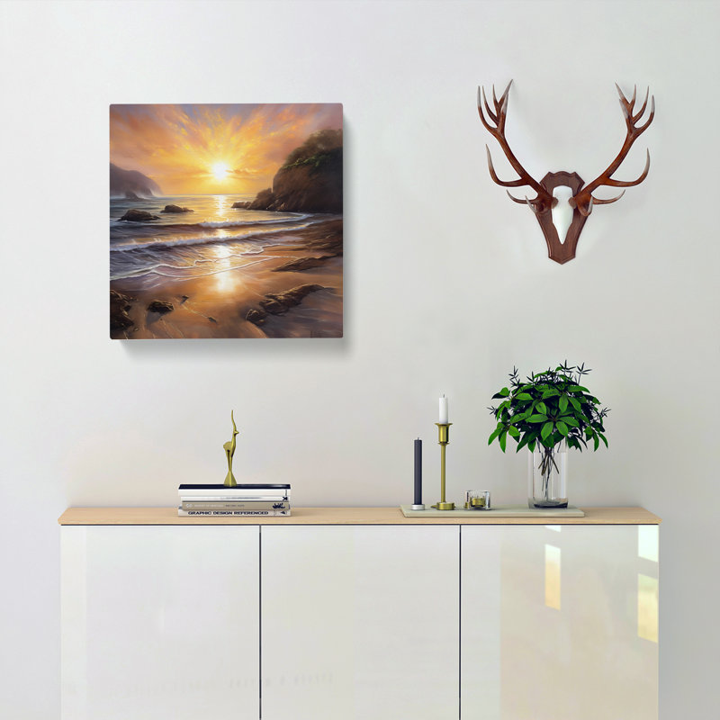 Sunrise Oil No.4 - No Frame Print, 35cm H x 35cm W x 3cm D