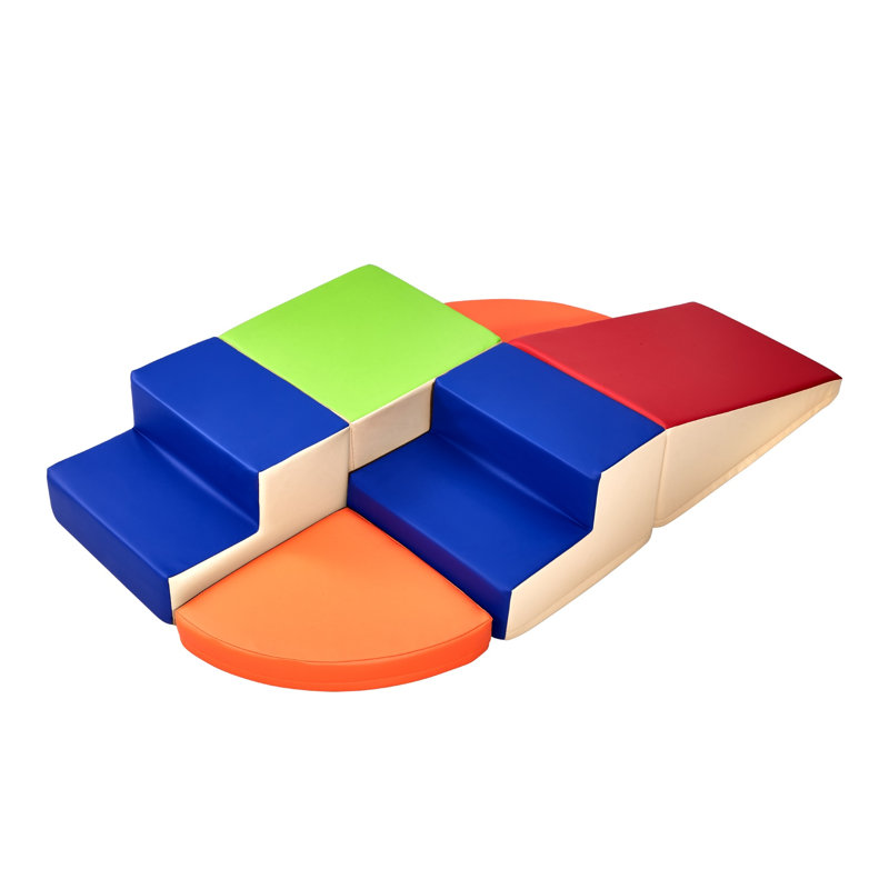 Ensemble de blocs d'escalade 6 pièces pour tout-petits - aire de jeu intérieure en mousse colorée avec housse en similicuir