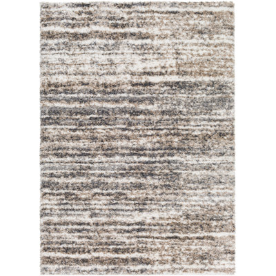 Tapis abstrait gris anthracite / crème Amabilia