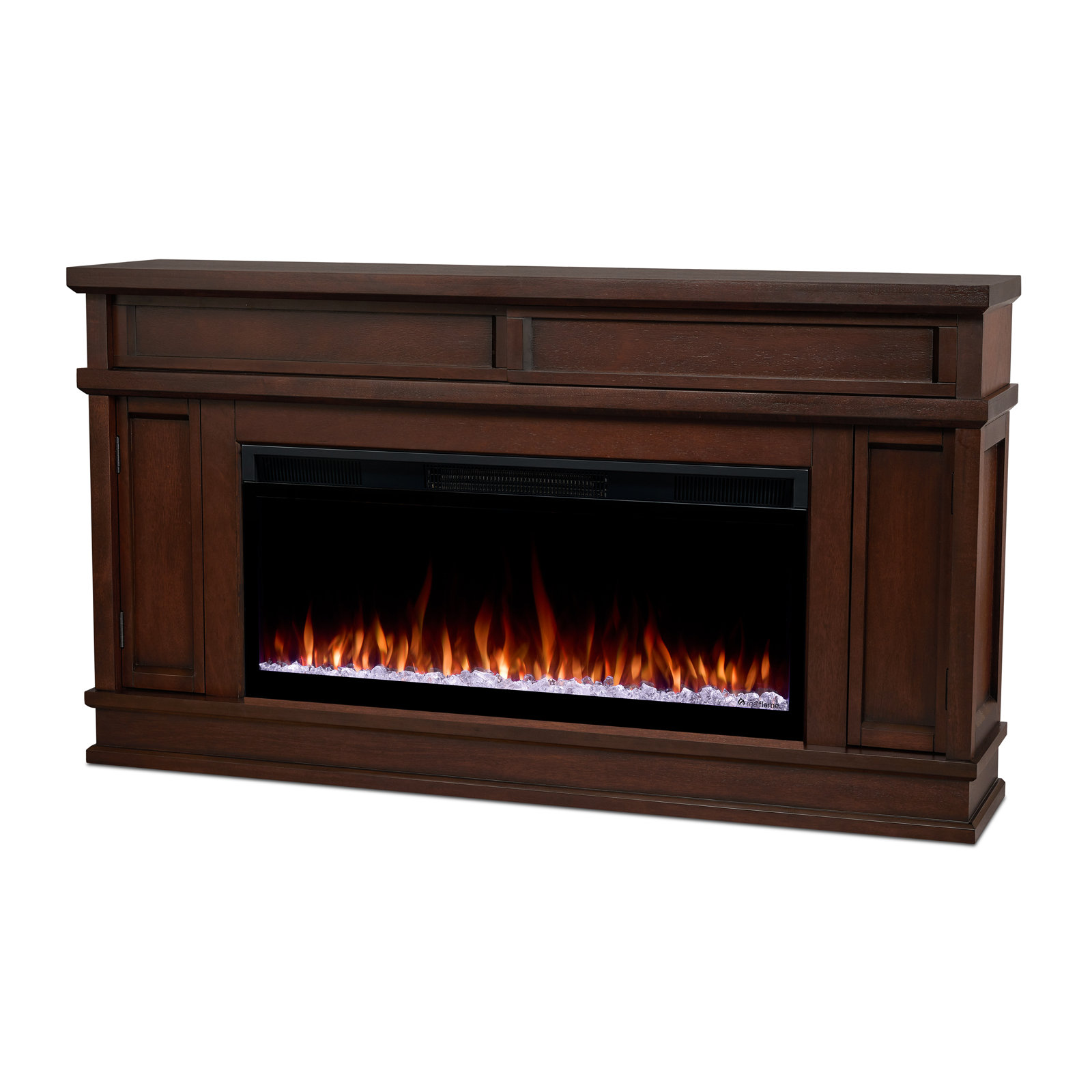 Torrey Landscape Electric Fireplace TV Stand, Dark Walnut, Smart